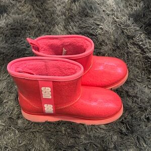 UGG Pink Ankle Boots with Plush Lining